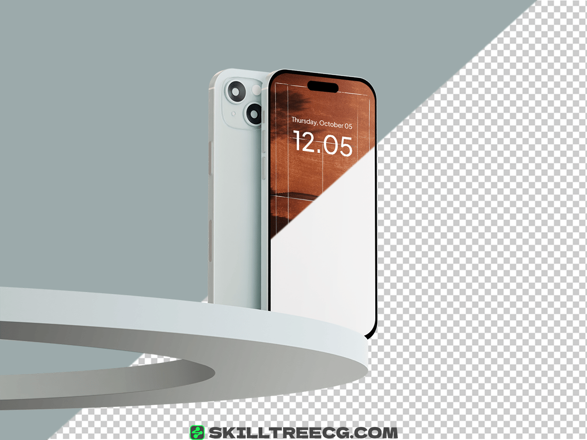 图片[3]-Stylish Blue iPhone 15 Mockup（346414）-技能树